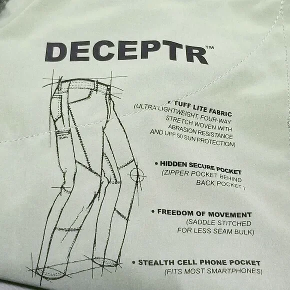 Kuhl Deceptr Pants Men Size 40x32 Olive Gray Lightweight Hiking Stretch (40×31) - Picture 5 of 7